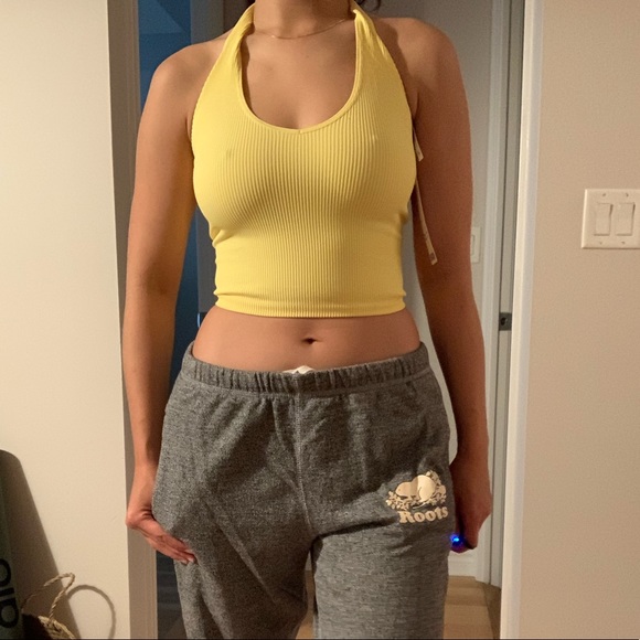 Urban Outfitters Out From Under size S yellow halter crop top - Picture 3 of 7